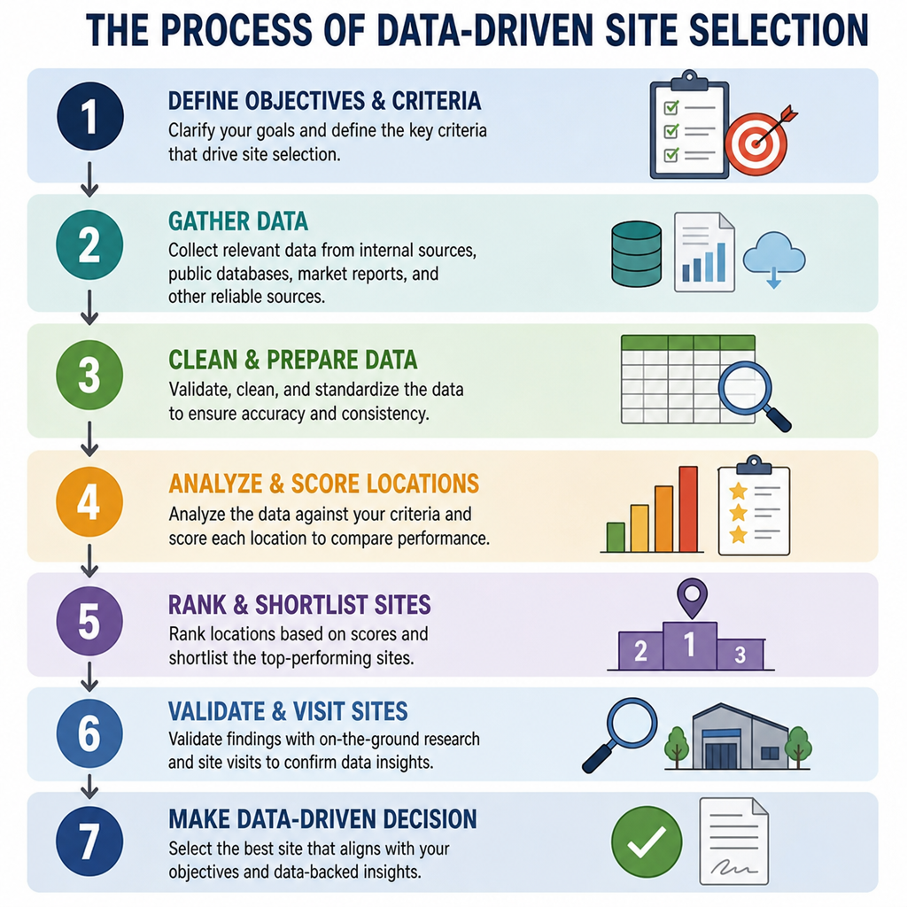 Step-by-step restaurant location analysis workflow using modern analytics and location intelligence