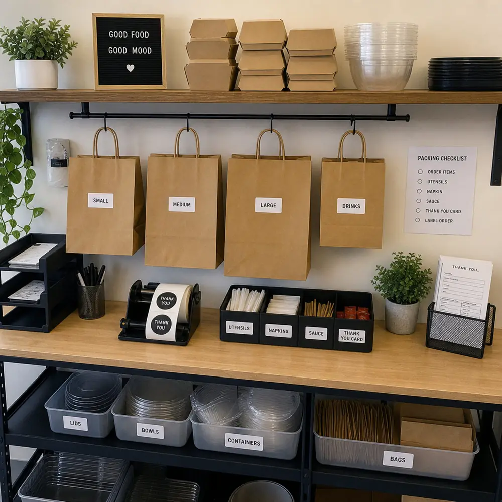 Creating a functional ghost kitchen space: packaging zone and modular kitchen design