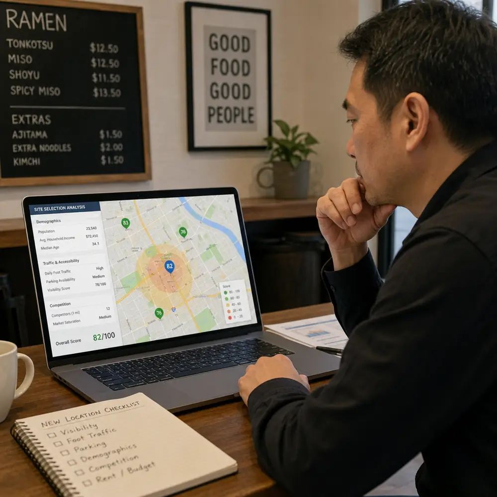 Using AI to choose the perfect location for a restaurant business, data-backed site selection